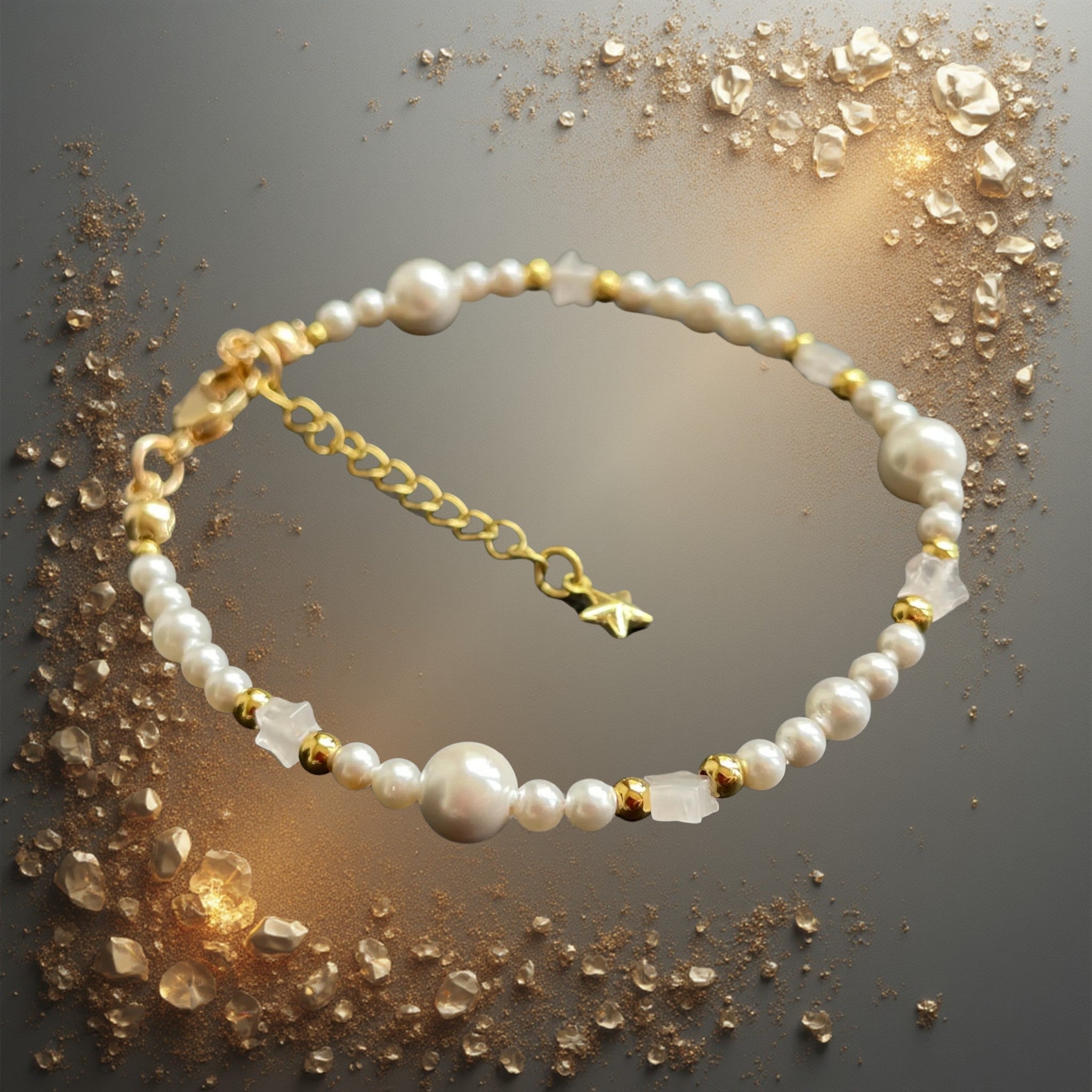 Natural Gemstone Crystal Beaded Bracelet