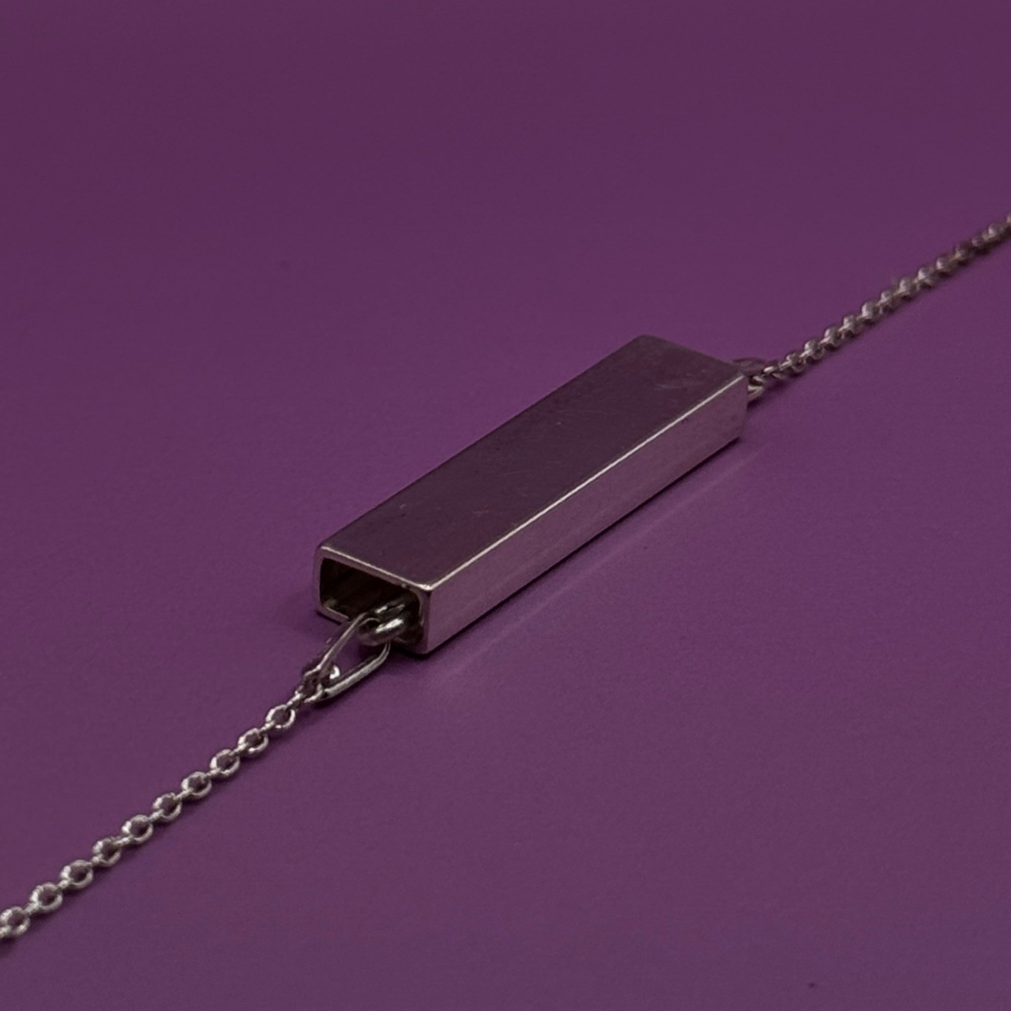 Classic Rectangular Sterling Bar Necklace