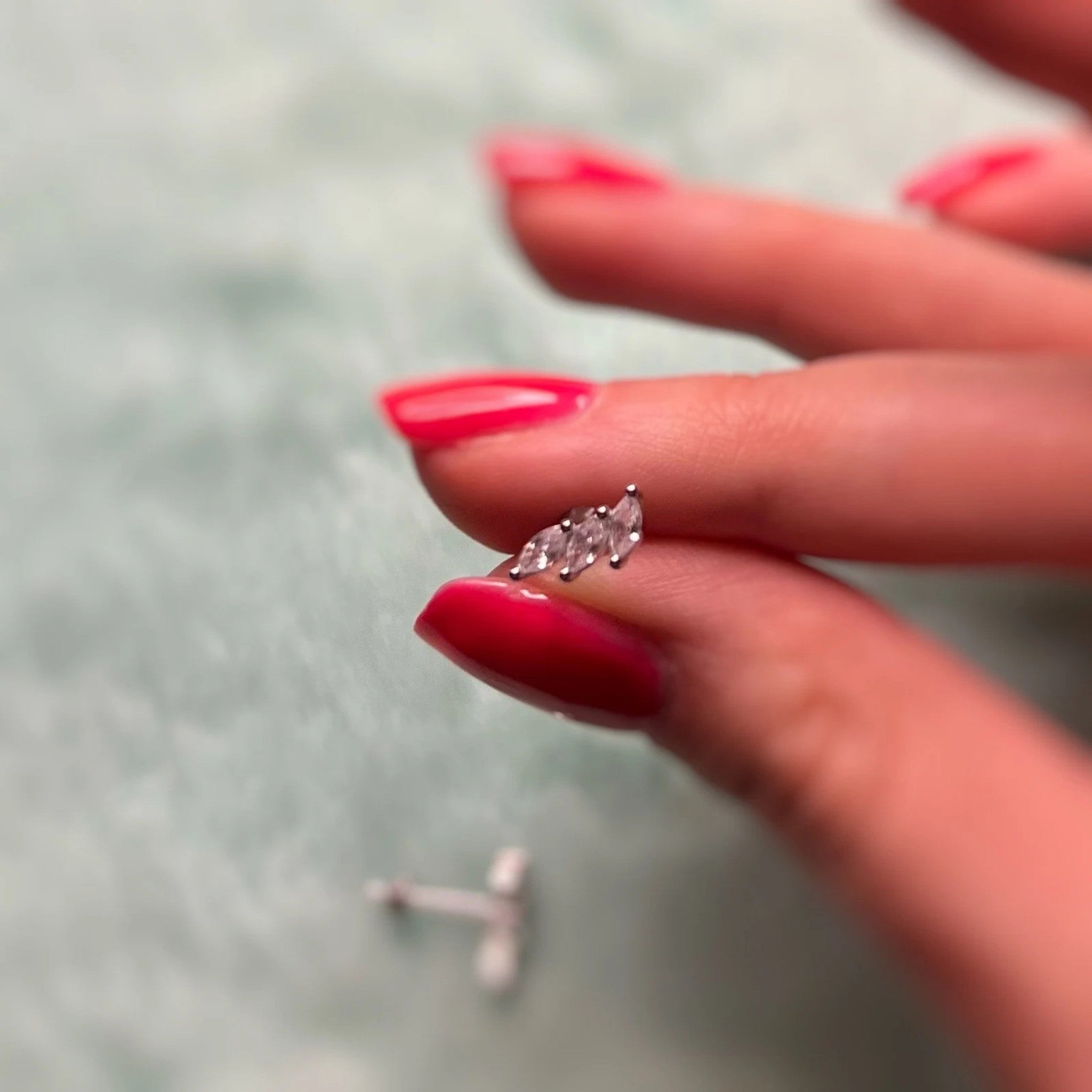 Crystal Petal Sterling Stud Earrings