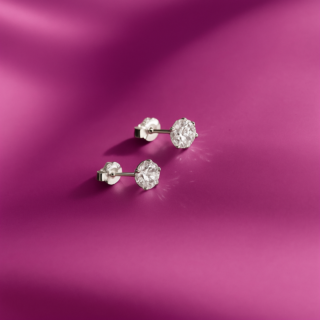 Classic Round Sterling Stud Earrings