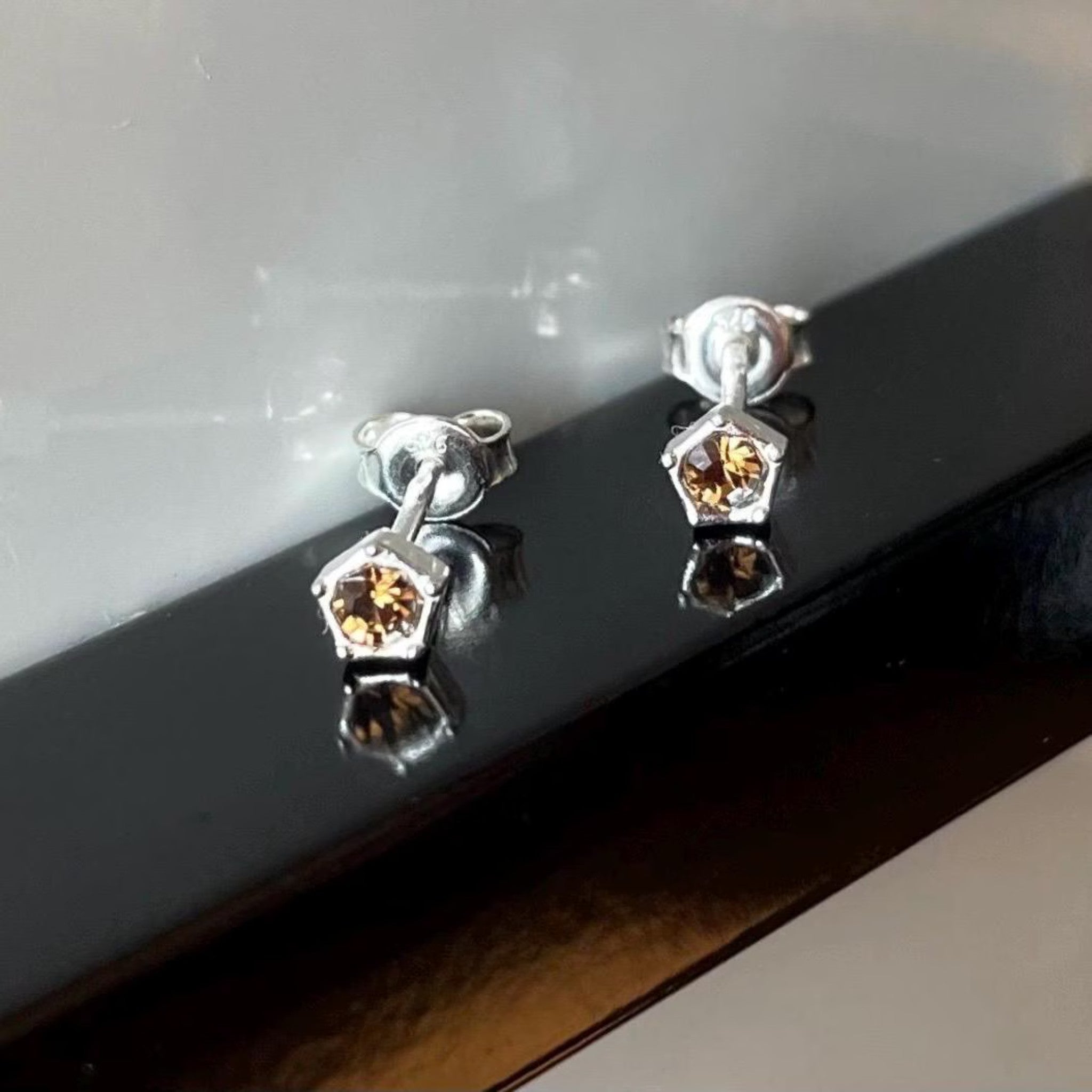 Honey Spark Sterling Studs