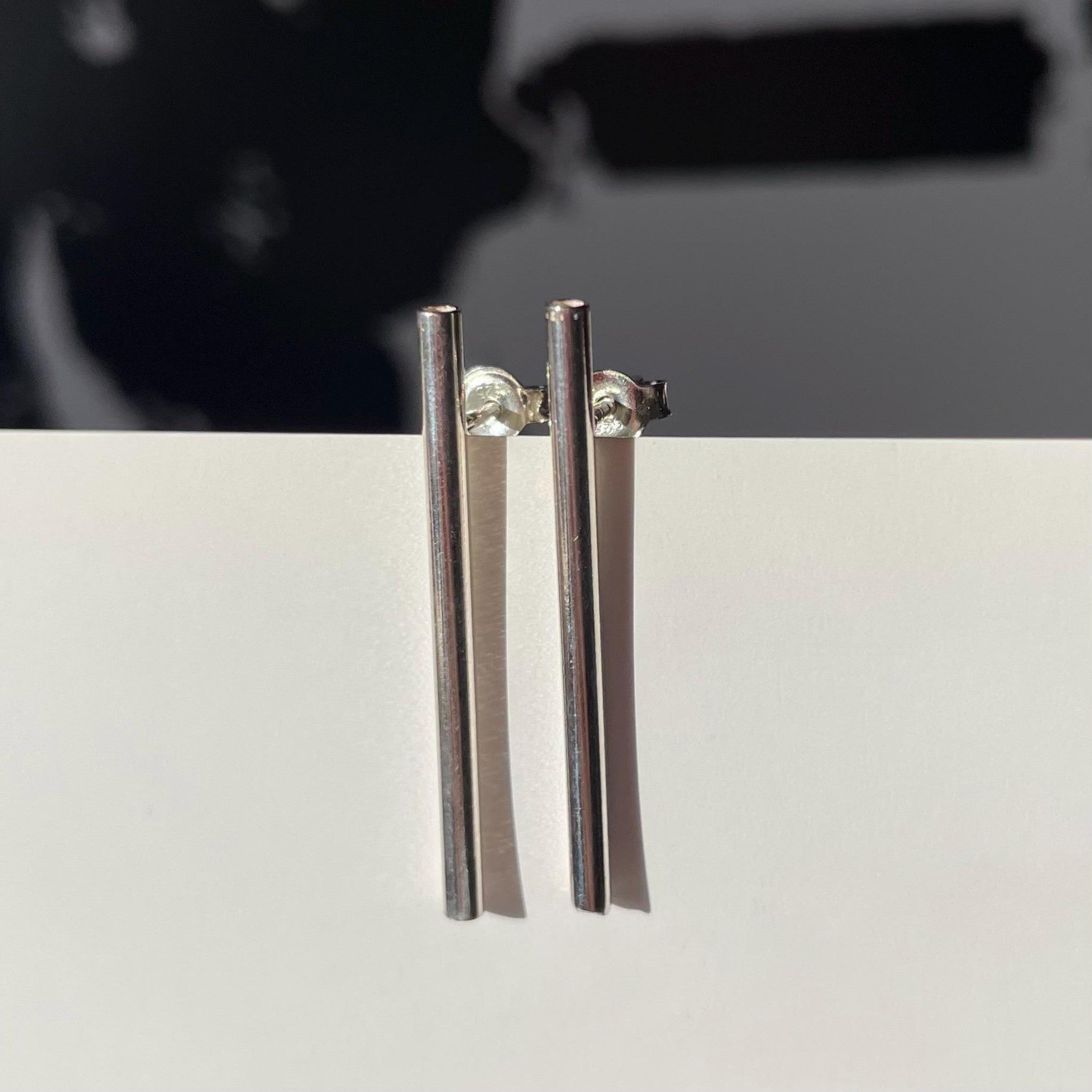 Silver Line Stud Earrings
