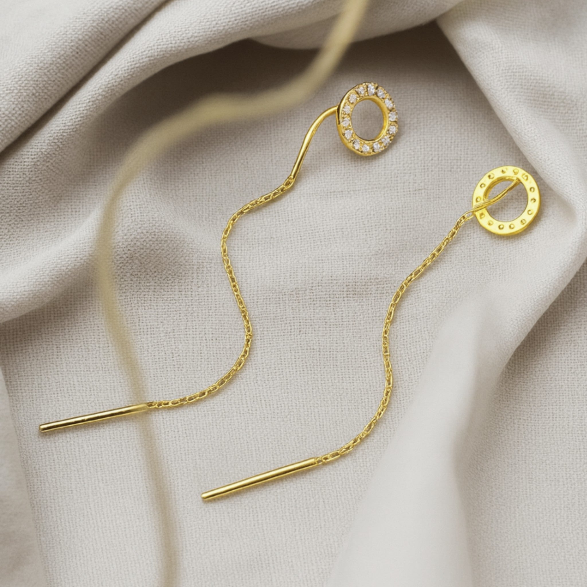 Golden Loop Threader Earrings
