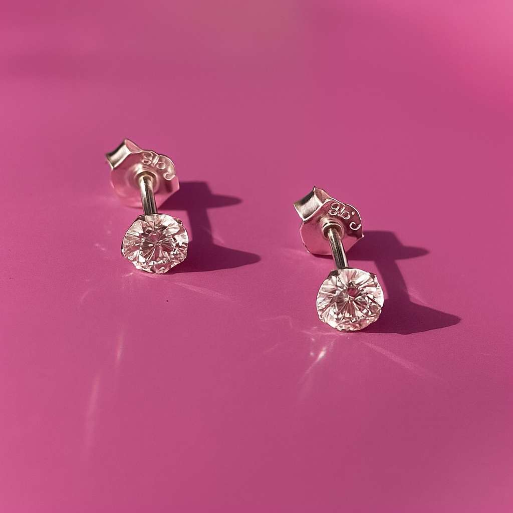 Classic Round Sterling Stud Earrings