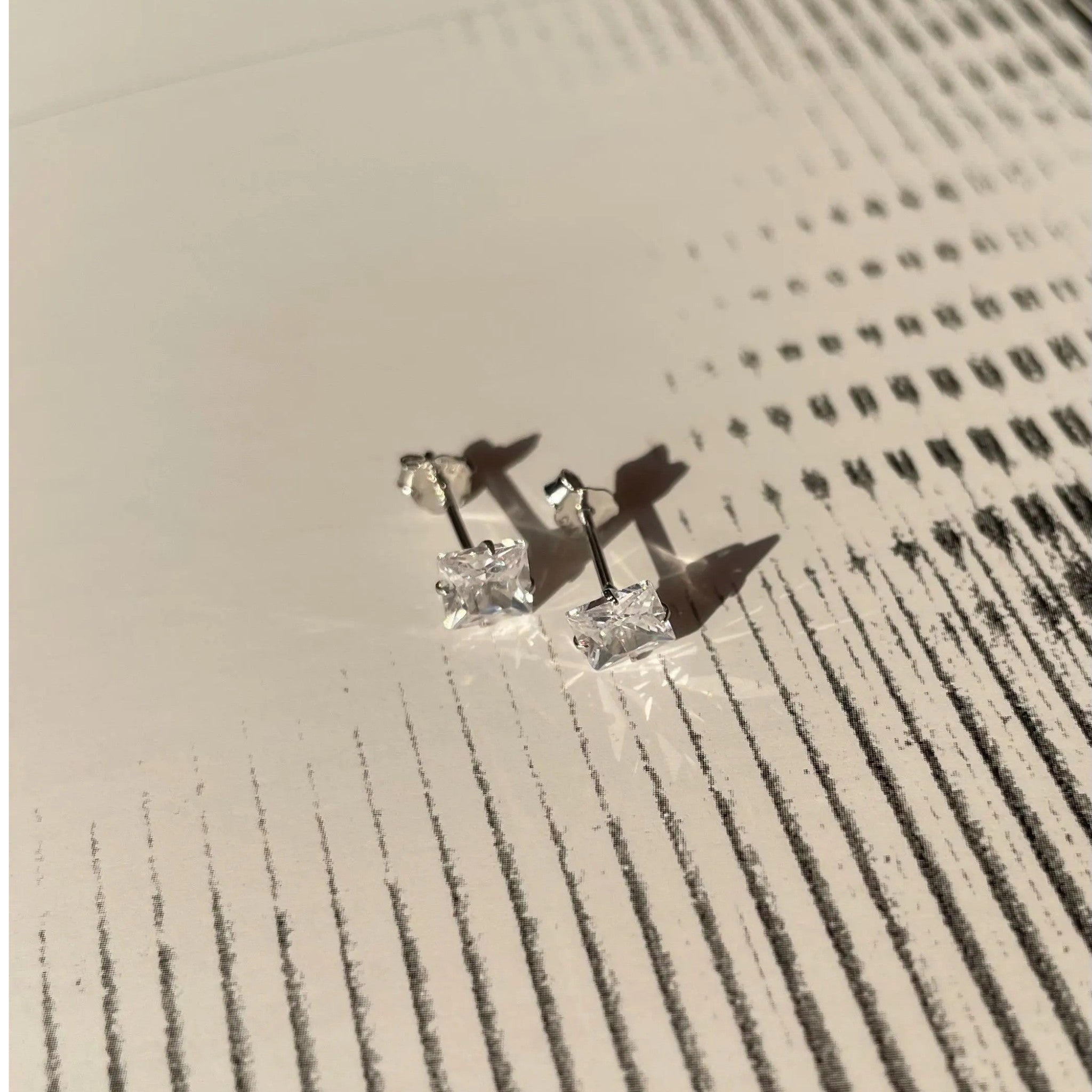 Clear Radiance Sterling Stud Earrings