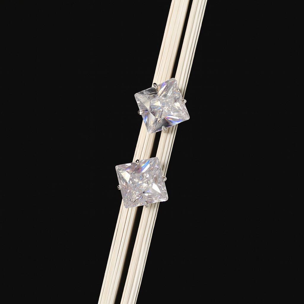 Clear Radiance Sterling Stud Earrings