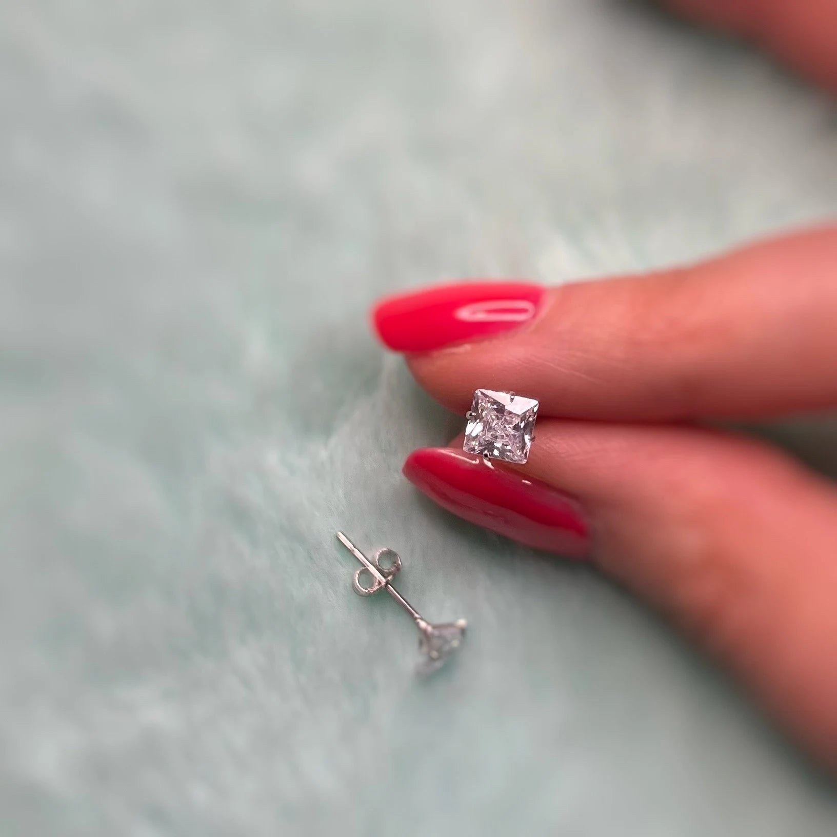 Clear Radiance Sterling Stud Earrings