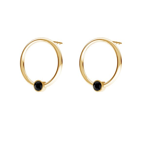 Golden Orbit Onyx Stud Earrings