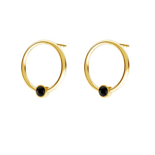 Golden Orbit Onyx Stud Earrings
