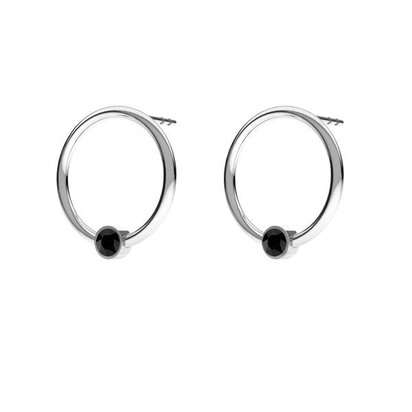 Golden Orbit Onyx Stud Earrings