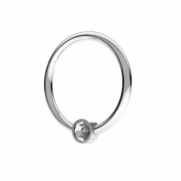 Silver Orbit Crystal Stud Earrings