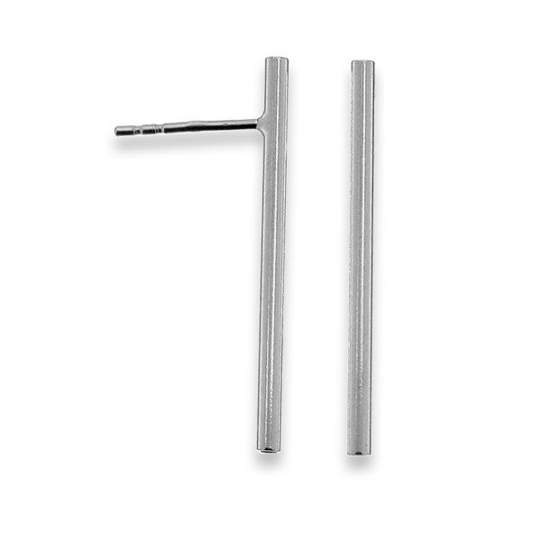 Silver Line Stud Earrings