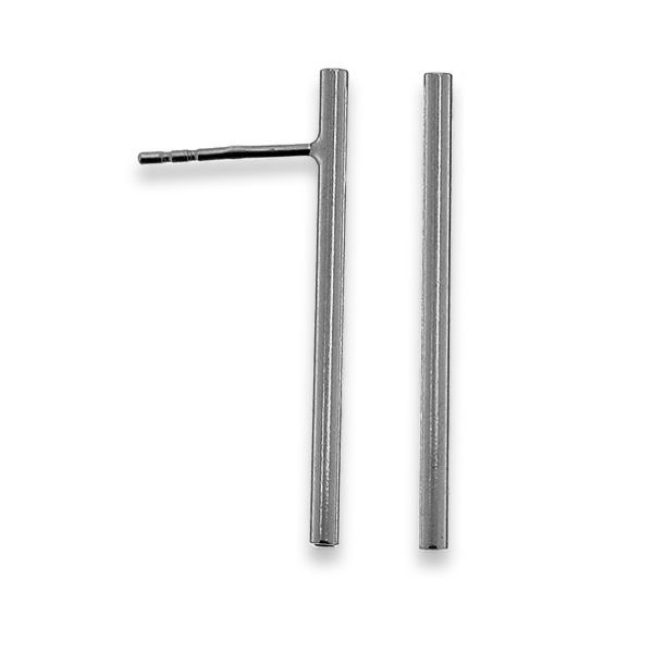 Silver Line Stud Earrings